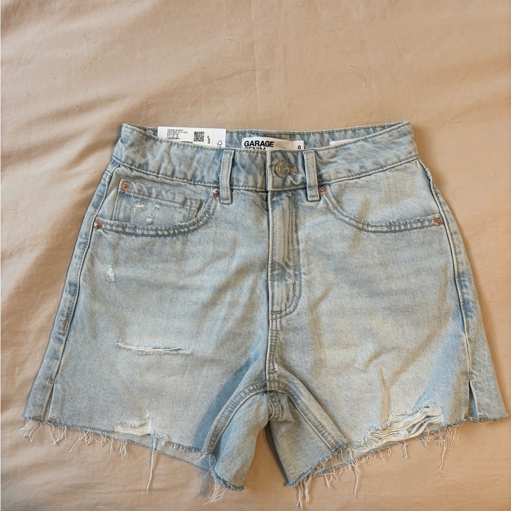 Garage Blue Jean Shorts Distressed - size 0